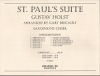 「セント・ポール」組曲（グスターヴ・ホルスト）（サックス十一重奏）【St. Paul Suite】
