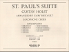 「セント・ポール」組曲（グスターヴ・ホルスト）（サックス十一重奏）【St. Paul Suite】