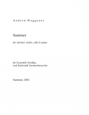 サマー（アンドリュー・ワゴナー）（ミックス三重奏+ピアノ）【Summer】