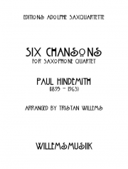 6つのシャンソン（パウル・ヒンデミット）（サックス四重奏）【Six Chansons】