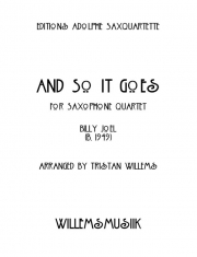 そして今は（ビリー・ジョエル）（サックス四重奏）【And So It Goes】