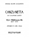 カンツォネッタ（フェリックス・メンデルスゾーン）（サックス四重奏）【Canzonetta】