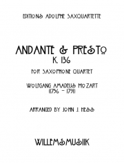 アンダンテとプレスト・K.136（モーツァルト）（サックス四重奏）【Andante and Presto, K.136】