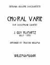 コラール変奏曲（ジョセフ・ギイ・ロパルツ）（サックス四重奏）【Choral Varié】