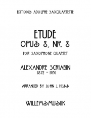 エチュード・Op.8・No.8（アレクサンドル・スクリャービン）（サックス四重奏）【Etude, Opus 8, Nr. 8】