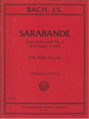 サラバンド「チェロ組曲・No.6・ニ長調」より（バッハ）(チェロ四重奏)【Sarabande from Cello Suite No. 6 in D major, S. 1012】