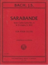 サラバンド「チェロ組曲・No.6・ニ長調」より（バッハ）(チェロ四重奏)【Sarabande from Cello Suite No. 6 in D major, S. 1012】