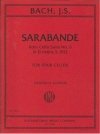 サラバンド「チェロ組曲・No.6・ニ長調」より（バッハ）(チェロ四重奏)【Sarabande from Cello Suite No. 6 in D major, S. 1012】