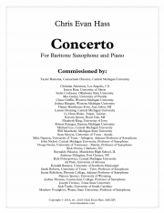 協奏曲（クリス・エヴァン・ハス）（バリトンサックス+ピアノ）【Concerto For Baritone Saxophone And String Orchestra】