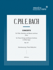 フルート協奏曲・変ロ長調・WQ.167（カール・フィリップ・エマヌエル・バッハ）（フルート+ピアノ）【Flute Concerto in B flat major Wq 167】