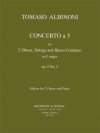 協奏曲・a5・ヘ長調・Op.9/3（トマゾ・アルビノーニ） (オーボエ二重奏+ピアノ)【Concerto a 5 in F major Op. 9/3】