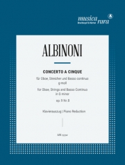 オーボエ協奏曲・ト短調・Op.9/8（トマゾ・アルビノーニ）（オーボエ+ピアノ）【Concerto a Cinque in G minor Op. 9/8】