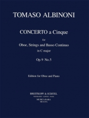 オーボエ協奏曲・a5・ハ長調・Op.9/5（トマゾ・アルビノーニ）（オーボエ+ピアノ）【Concerto a 5 in C Op. 9/5】