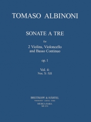 トリオ・ソナタ・Op.1・No.10-12（トマゾ・アルビノーニ）（弦楽三重奏+ピアノ）【Sonatas from “Sonata a tre op. 1” Nos. 10-12】