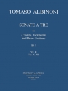 トリオ・ソナタ・Op.1・No.10-12（トマゾ・アルビノーニ）（弦楽三重奏+ピアノ）【Sonatas from “Sonata a tre op. 1” Nos. 10-12】