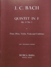 五重奏曲・ヘ長調・Op.11・No.3（ヨハン・クリスティアン・バッハ） (ミックス五重奏+ピアノ）【Quintet in F major Op. 11 No. 3】