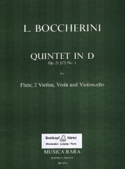 五重奏曲・ニ長調・Op.21/1（ルイジ・ボッケリーニ） (フルート+弦楽四重奏）【Quintet in D major Op. 21/1】