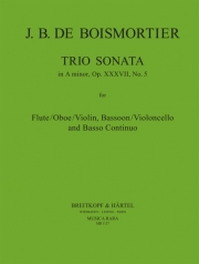 トリオ・ソナタ・イ短調・Op.37/5（ジョゼフ・ボダン・ド・ボワモルティエ）（木管二重奏+ピアノ）【Trio Sonata in A Minor Op. 37/5】
