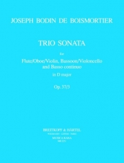 トリオ・ソナタ・ニ長調・Op.37/3（ジョゼフ・ボダン・ド・ボワモルティエ）（木管二重奏+ピアノ）【Trio Sonata in D major Op. 37/3】
