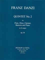 五重奏曲・ニ長調・Ｏｐ.54（フランツ・ダンツィ） (木管四重奏+ピアノ）【Quintet in D major Op. 54】