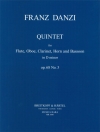 五重奏曲・ニ長調・Ｏｐ.68/3（フランツ・ダンツィ） (木管五重奏）【Quintet in D minor Op. 68/3】
