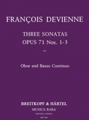3つのソナタ・Op.71（フランソワ・ドヴィエンヌ）（オーボエ+ピアノ）【3 Sonatas Op. 71】