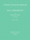 協奏的二重奏曲・ハ短調・Op.16・No.3（エティエンヌ・フランソワ・ゲバウアー） (クラリネット+ヴァイオリン）【Duo Concertant in C minor Op. 16 No. 3】