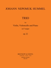 ピアノ・トリオ・ヘ長調・Op.22（ヨハン・ネポムク・フンメル）（弦楽二重奏+ピアノ）【Piano Trio in F major Op.22】