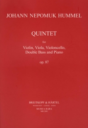 ピアノ五重奏曲・変ホ長調・Op.87（ヨハン・ネポムク・フンメル）（弦楽四重奏+ピアノ）【Piano Quintet in E flat minor Op. 87】