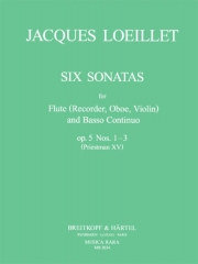 6つのソナタ・Op.5・No. 1 - 3 (ジャック・ルイエ)（オーボエ+ピアノ）【6 Sonatas Op. 5 No. 1 - 3】