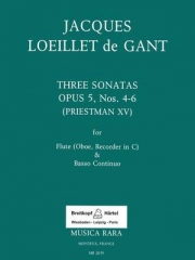 6つのソナタ・Op.5・No. 4 - 6 (ジャック・ルイエ)（オーボエ+ピアノ）【6 Sonatas Op. 5 No. 4 - 6】