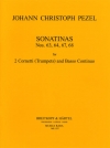 ソナチネ・No.63.64.67.68（ヨハン・クリストフ・ペツェル）（トランペット二重奏+ピアノ）【Sonatinas Nos. 63, 64, 67, 68】