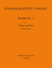 ソナタ・No.3・変ロ長調 (ヨハン・バプティスト・ヴァンハル)（クラリネット+ピアノ）【Sonata No. 3 in Bb】