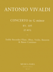 協奏曲・ト短調・RV 105（アントニオ・ヴィヴァルディ） (ミックス四重奏+ピアノ）【Concerto in G minor RV 105】