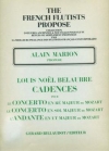 Cadences De 3 Concerti De Mozart （ルイス・ノエル・ブローブル）（フルート）