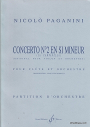 協奏曲・No.2・ロ短調（ニコロ・パガニーニ）（フルート+ピアノ）【Concerto No2 En Si Mineur】