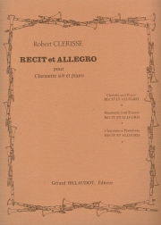 物語とアレグロ（ロベール・クレリス）（クラリネット+ピアノ）【Recit et Allegro】