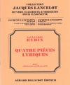 4つの叙情的小品（アレキサンドル・ライディン）（クラリネット+ピアノ）【Quatre Pieces Lyriques】