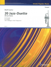 2本のトランペットの為のジャズ・デュエット20曲集（ルドルフ・エッシャー） (トランペットニ重奏）【Edcher 20 Jazz Duette Trumpet】