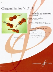 協奏曲・イ短調（ジョヴァンニ・バッティスタ・ヴィオッティ）（ヴァイオリン+ピアノ）【1Er Solo Du 22E Concerto En La Mineur】