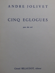 5つのエクローグ（アンドレ・ジョリヴェ）（ヴィオラ）【5 Eglogues】