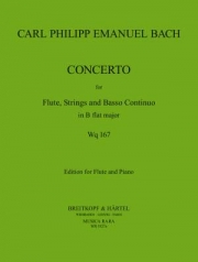 フルート協奏曲・変ロ長調・Wq 167（カール・フィリップ・エマヌエル・バッハ）（フルート+ピアノ）【Flute Concerto Bb Major Wq 167】