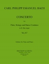 フルート協奏曲・変ロ長調・Wq 167（カール・フィリップ・エマヌエル・バッハ）（フルート+ピアノ）【Flute Concerto Bb Major Wq 167】