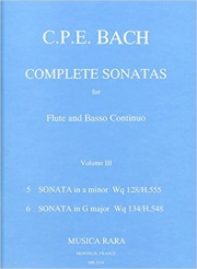 ソナタ・Vol.3・Wq 128,134（カール・フィリップ・エマヌエル・バッハ）（フルート+ピアノ）【Sonatas, Volume 3 Wq 128,134】