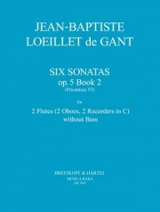 6つのソナタ・Op.5・No. 4 - 6（ジャン＝バティスト・ルイエ）（フルート二重奏）【6 Sonatas Op. 5 No. 4 - 6】