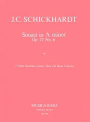 ソナタ・イ短調・Op.22・No.6（ヨハン・クリスティアン・シックハルト） (木管三重奏+ピアノ）【Sonata in A op. 22/6】