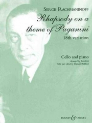 パガニーニの主題による狂詩曲・Op.43（セルゲイ・ラフマニノフ）（チェロ+ピアノ）【Rhapsody on a Theme of Paganini Op.43】