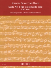 組曲・No.1・BWV.1007（バッハ）（ギター）【Suite Nr. 1 für Violoncello solo BWV 1007】