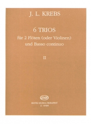 6つの三重奏曲・Vol.2（ヨハン・ルートヴィヒ・クレープス）（フルート二重奏+ピアノ）【6 Trios 2】