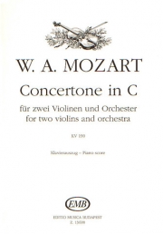 協奏曲・ハ長調（モーツァルト）（ヴァイオリン二重奏+ピアノ）【Concertone in C】